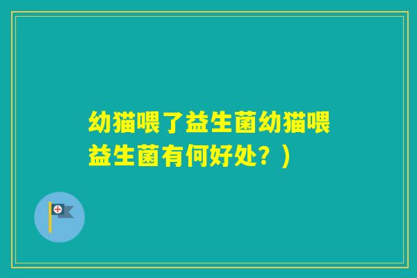 幼猫喂了益生菌幼猫喂益生菌有何好处?) 幼猫喂了益生菌幼猫喂益生菌有何好处?)