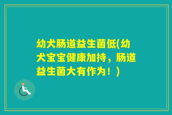 幼犬肠道益生菌低(幼犬宝宝健康加持，肠道益生菌大有作为！)