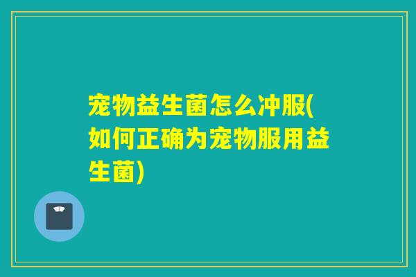 宠物益生菌怎么冲服(如何正确为宠物服用益生菌) 宠物益生菌怎么冲服(如何正确为宠物服用益生菌)