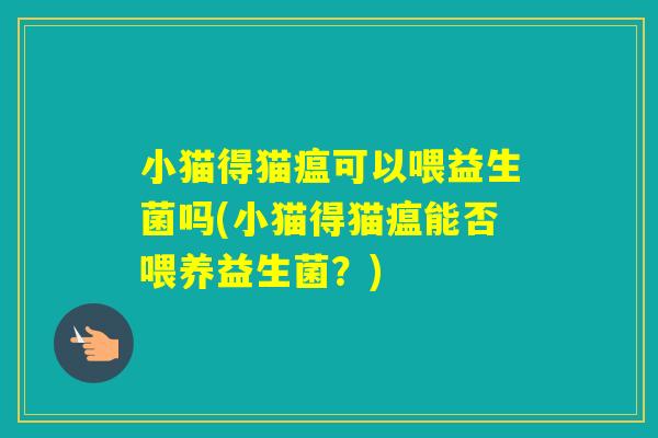 小猫得猫瘟可以喂益生菌吗(小猫得猫瘟能否喂养益生菌？)