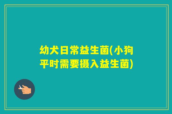幼犬日常益生菌(小狗平时需要摄入益生菌)