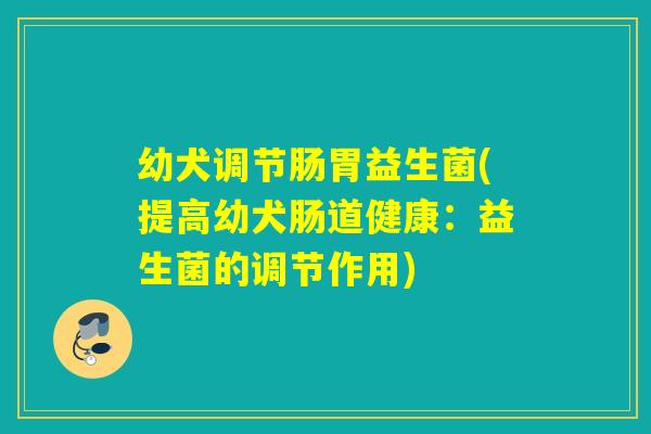 幼犬调节肠胃益生菌(提高幼犬肠道健康：益生菌的调节作用)