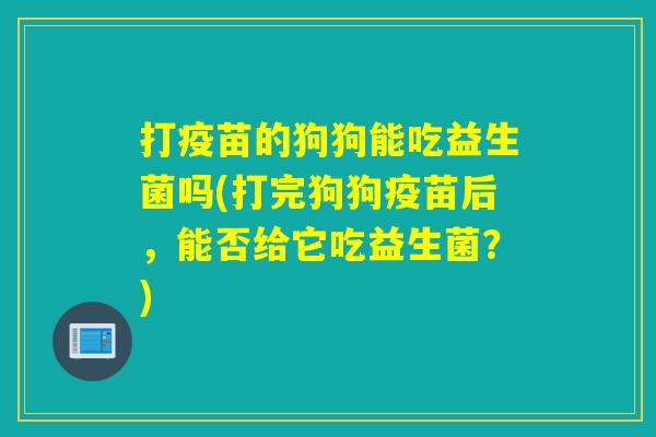 打疫苗的狗狗能吃益生菌吗(打完狗狗疫苗后，能否给它吃益生菌？)