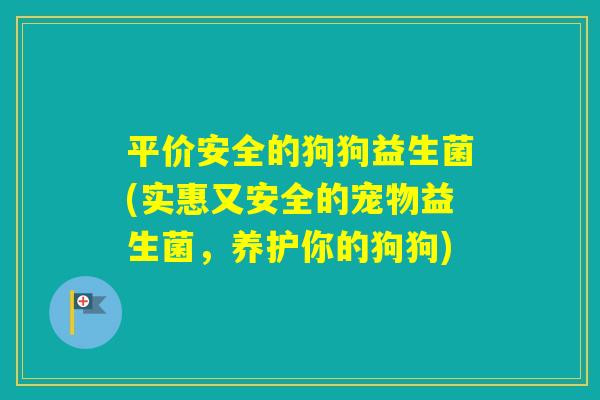 平价安全的狗狗益生菌(实惠又安全的宠物益生菌，养护你的狗狗)