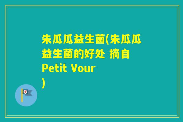 朱瓜瓜益生菌(朱瓜瓜益生菌的好处 摘自 Petit Vour)