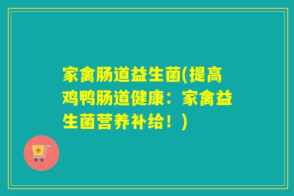 家禽肠道益生菌(提高鸡鸭肠道健康:家禽益生菌营养补给!) 家禽肠道益生菌(提高鸡鸭肠道健康:家禽益生菌营养补给!)