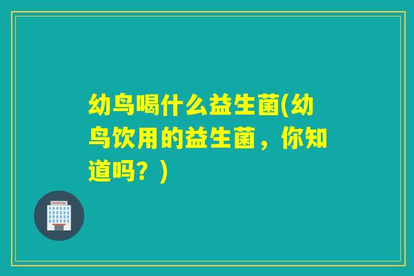 幼鸟喝什么益生菌(幼鸟饮用的益生菌,你知道吗?) 幼鸟喝什么益生菌(幼鸟饮用的益生菌,你知道吗?)