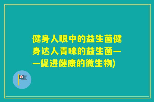 健身人眼中的益生菌健身达人青睐的益生菌——促进健康的微生物)