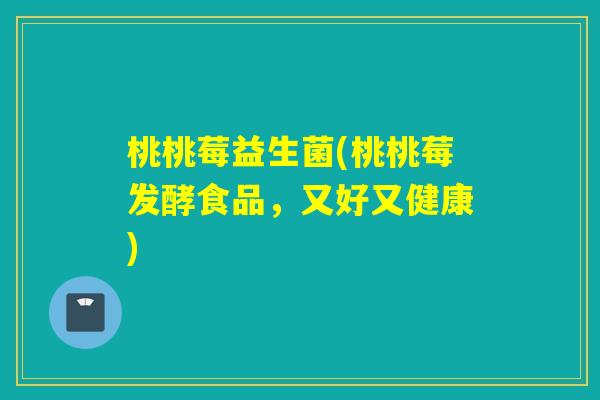 桃桃莓益生菌(桃桃莓发酵食品，又好又健康)