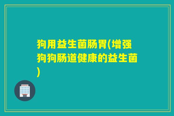 狗用益生菌肠胃(增强狗狗肠道健康的益生菌) 狗用益生菌肠胃(增强狗狗肠道健康的益生菌)