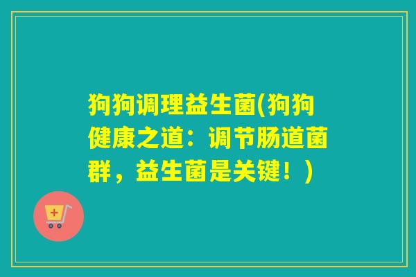 狗狗调理益生菌(狗狗健康之道:调节肠道菌群,益生菌是关键!) 狗狗调理益生菌(狗狗健康之道:调节肠道菌群,益生菌是关键!)
