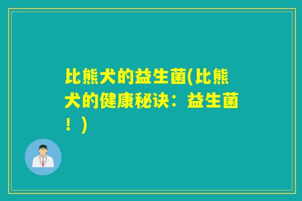 比熊犬的益生菌(比熊犬的健康秘诀:益生菌!) 比熊犬的益生菌(比熊犬的健康秘诀:益生菌!)