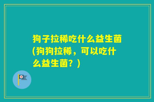 狗子拉稀吃什么益生菌(狗狗拉稀,可以吃什么益生菌?) 狗子拉稀吃什么益生菌(狗狗拉稀,可以吃什么益生菌?)