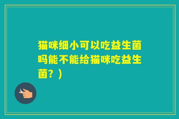 猫咪细小可以吃益生菌吗能不能给猫咪吃益生菌?) 猫咪细小可以吃益生菌吗能不能给猫咪吃益生菌?)
