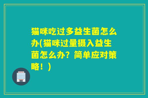 猫咪吃过多益生菌怎么办(猫咪过量摄入益生菌怎么办?简单应对策略!) 猫咪吃过多益生菌怎么办(猫咪过量摄入益生菌怎么办?简单应对策略!)