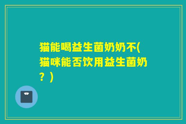 猫能喝益生菌奶奶不(猫咪能否饮用益生菌奶？)