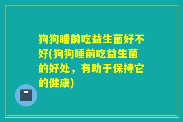 狗狗睡前吃益生菌好不好(狗狗睡前吃益生菌的好处,有助于保持它的健康) 狗狗睡前吃益生菌好不好(狗狗睡前吃益生菌的好处,有助于保持它的健康)