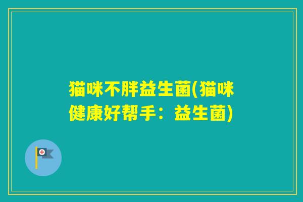 猫咪不胖益生菌(猫咪健康好帮手：益生菌)