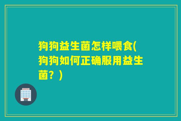 狗狗益生菌怎样喂食(狗狗如何正确服用益生菌?) 狗狗益生菌怎样喂食(狗狗如何正确服用益生菌?)