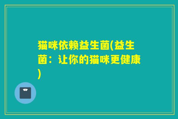 猫咪依赖益生菌(益生菌:让你的猫咪更健康) 猫咪依赖益生菌(益生菌:让你的猫咪更健康)