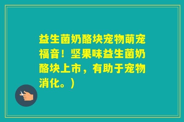 益生菌奶酪块宠物萌宠福音！坚果味益生菌奶酪块上市，有助于宠物消化。)