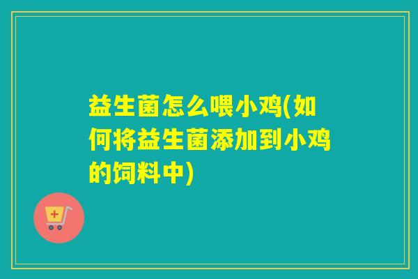益生菌怎么喂小鸡(如何将益生菌添加到小鸡的饲料中)