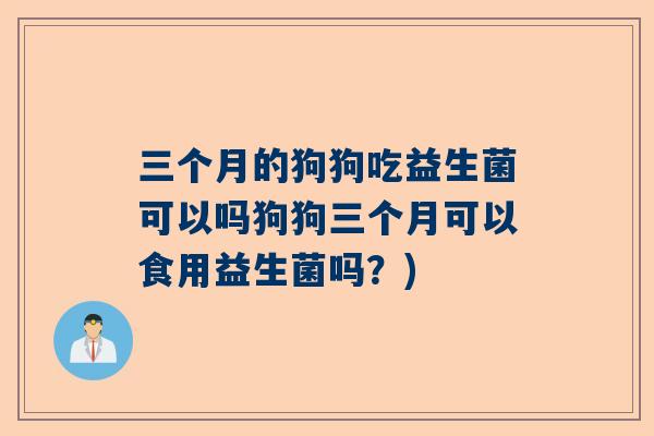 三个月的狗狗吃益生菌可以吗狗狗三个月可以食用益生菌吗？)