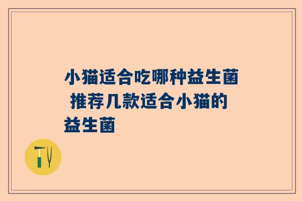 小猫适合吃哪种益生菌 推荐几款适合小猫的益生菌