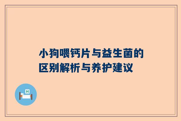 小狗喂钙片与益生菌的区别解析与养护建议