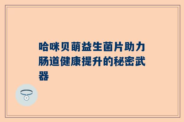 哈咪贝萌益生菌片助力肠道健康提升的秘密武器
