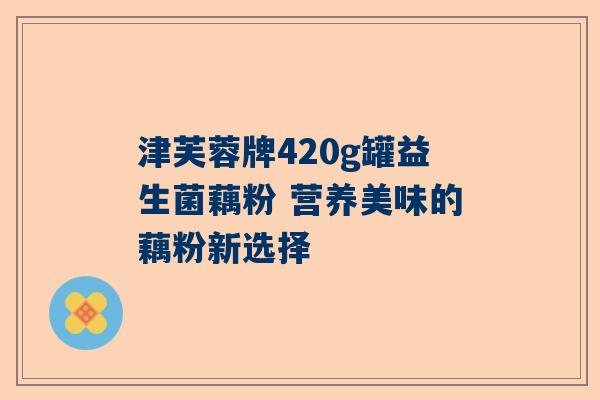 津芙蓉牌420g罐益生菌藕粉 营养美味的藕粉新选择