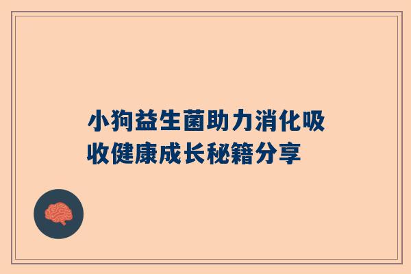 小狗益生菌助力消化吸收健康成长秘籍分享