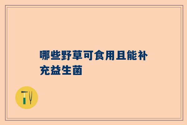 哪些野草可食用且能补充益生菌