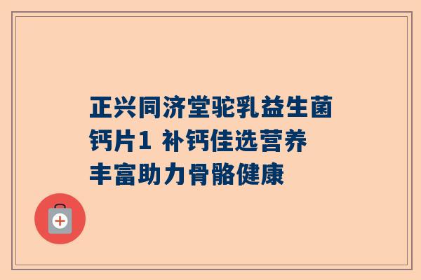 正兴同济堂驼乳益生菌钙片1 补钙佳选营养丰富助力骨骼健康