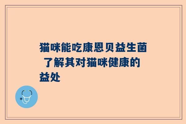 猫咪能吃康恩贝益生菌 了解其对猫咪健康的益处