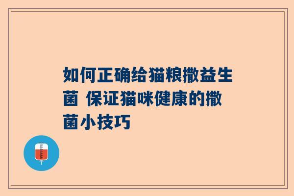 如何正确给猫粮撒益生菌 保证猫咪健康的撒菌小技巧