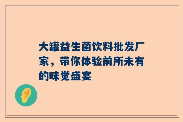 大罐益生菌饮料批发厂家，带你体验前所未有的味觉盛宴