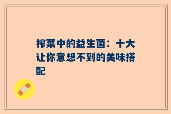 榨菜中的益生菌：十大让你意想不到的美味搭配