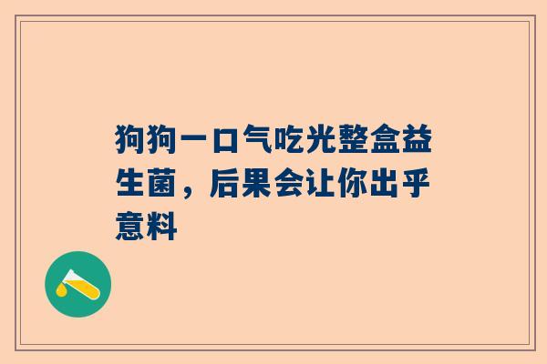 狗狗一口气吃光整盒益生菌，后果会让你出乎意料