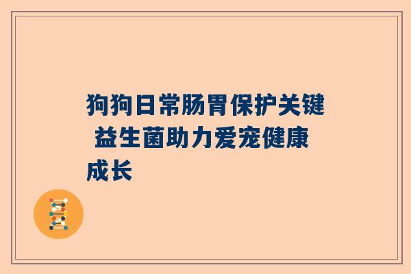 狗狗日常肠胃保护关键 益生菌助力爱宠健康成长