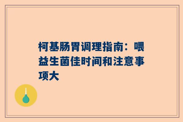 柯基肠胃调理指南：喂益生菌佳时间和注意事项大