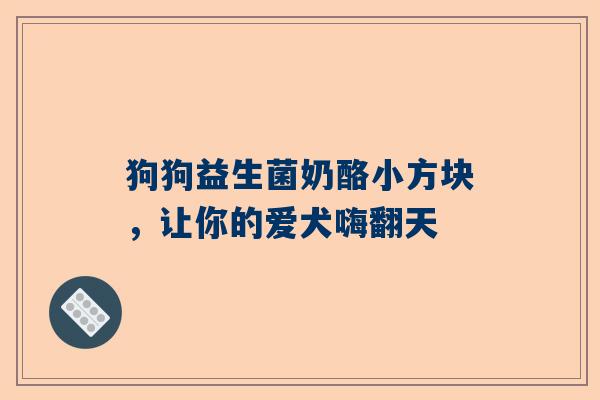 狗狗益生菌奶酪小方块，让你的爱犬嗨翻天