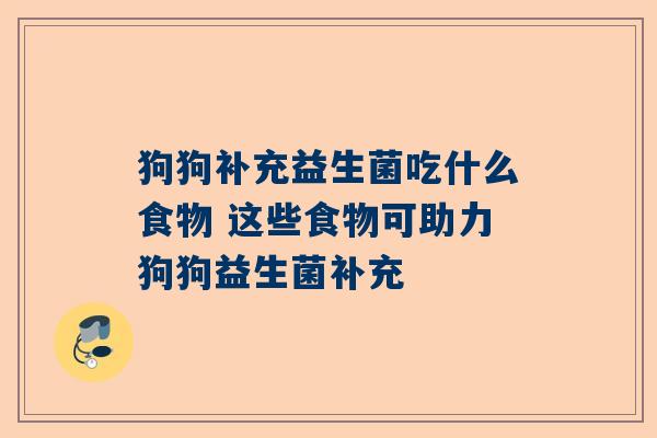 狗狗补充益生菌吃什么食物 这些食物可助力狗狗益生菌补充