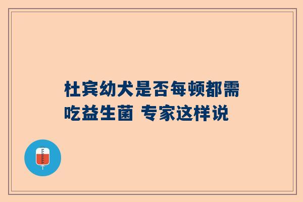 杜宾幼犬是否每顿都需吃益生菌 专家这样说