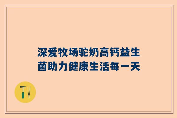 深爱牧场驼奶高钙益生菌助力健康生活每一天