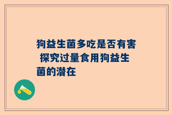 狗益生菌多吃是否有害 探究过量食用狗益生菌的潜在